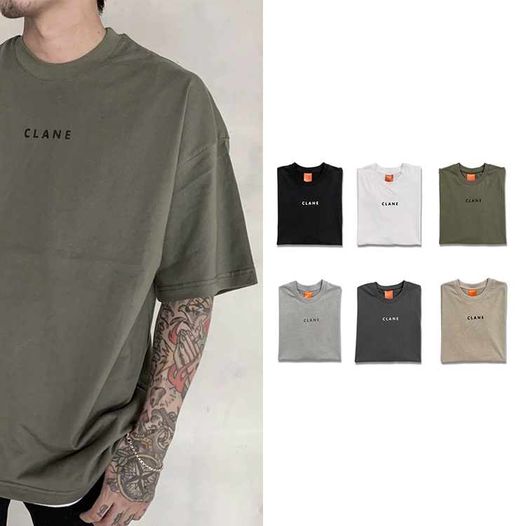 落肩 五分袖 LOGO 短袖 寬鬆 短T 工業風 - 六色 - S201304