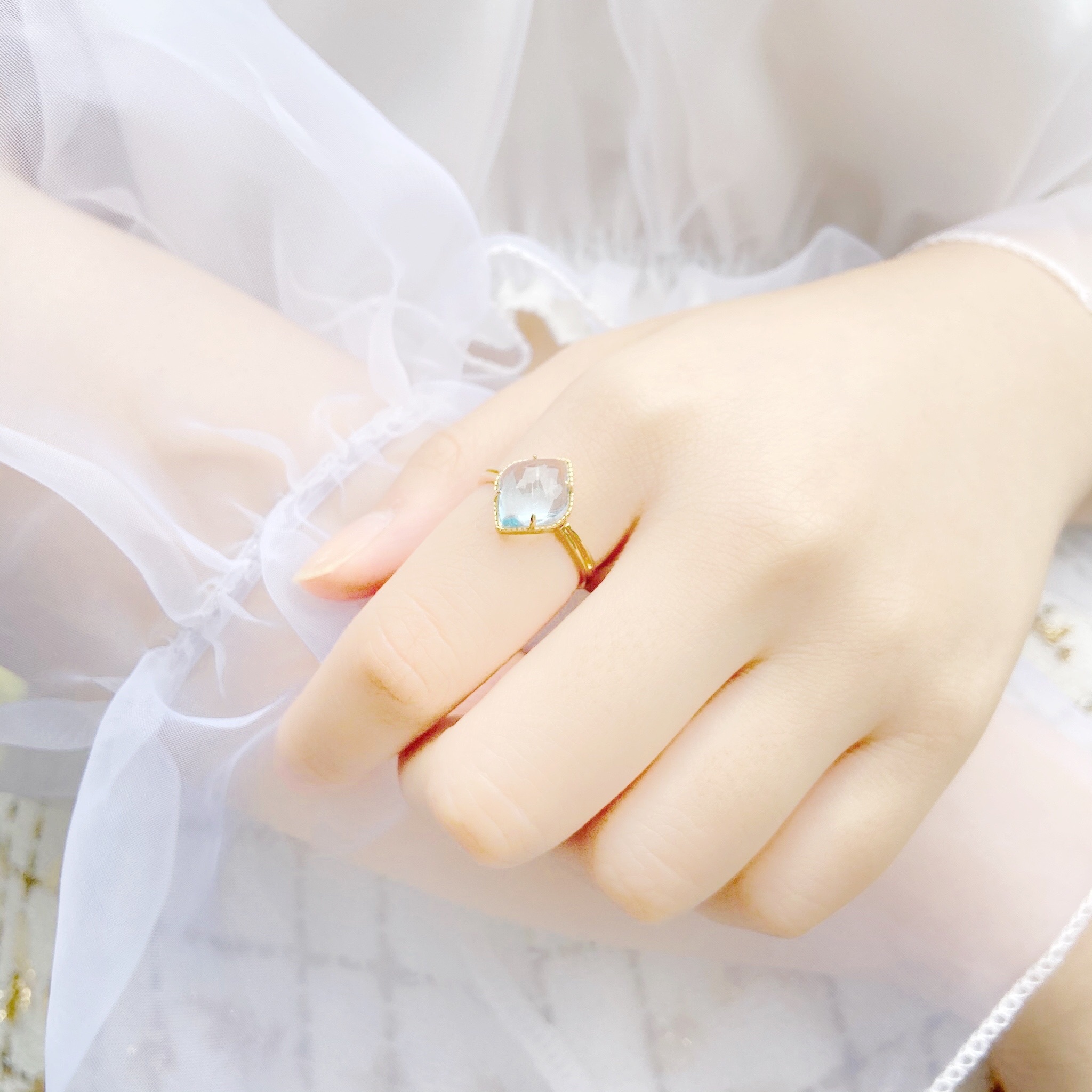 | 925純銀 ・ 金 ・ 托帕石 | 藍色傳說戒指 | RI0128 |