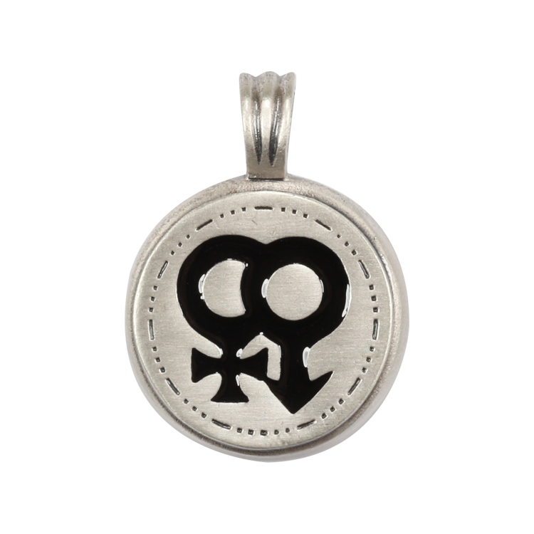 Bico吊墜，女士吊墜 男女符號；緊密的情感連結 不含鍊子（1665黑色）