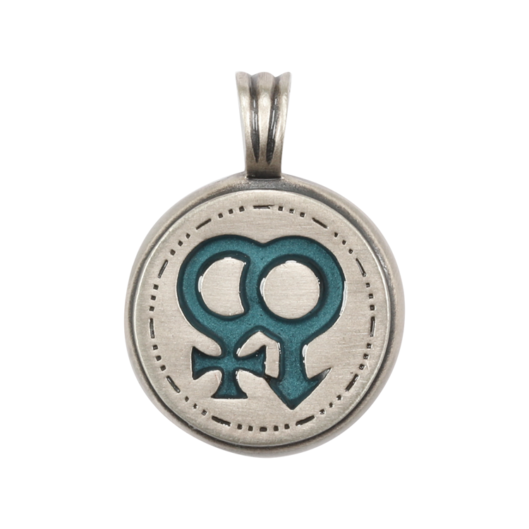 Bico吊墜，女士吊墜 男女符號；緊密的情感連結 不含鍊子（1665藍色）