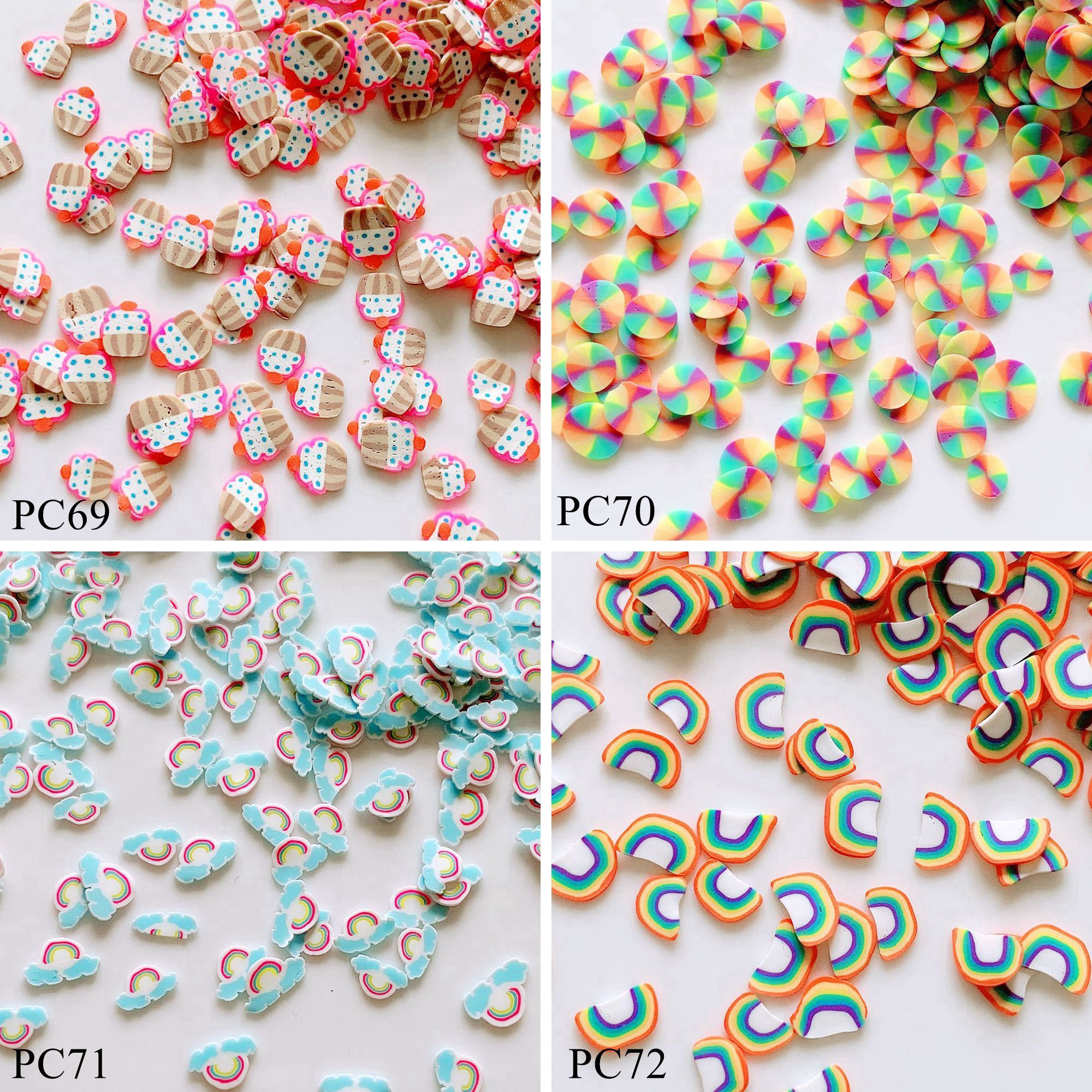 20g/bag Mixed Polymer Clay Slices 3D 5mm Polymer Clay Sticker zodiac signs Constellation Shape Pieces PC103