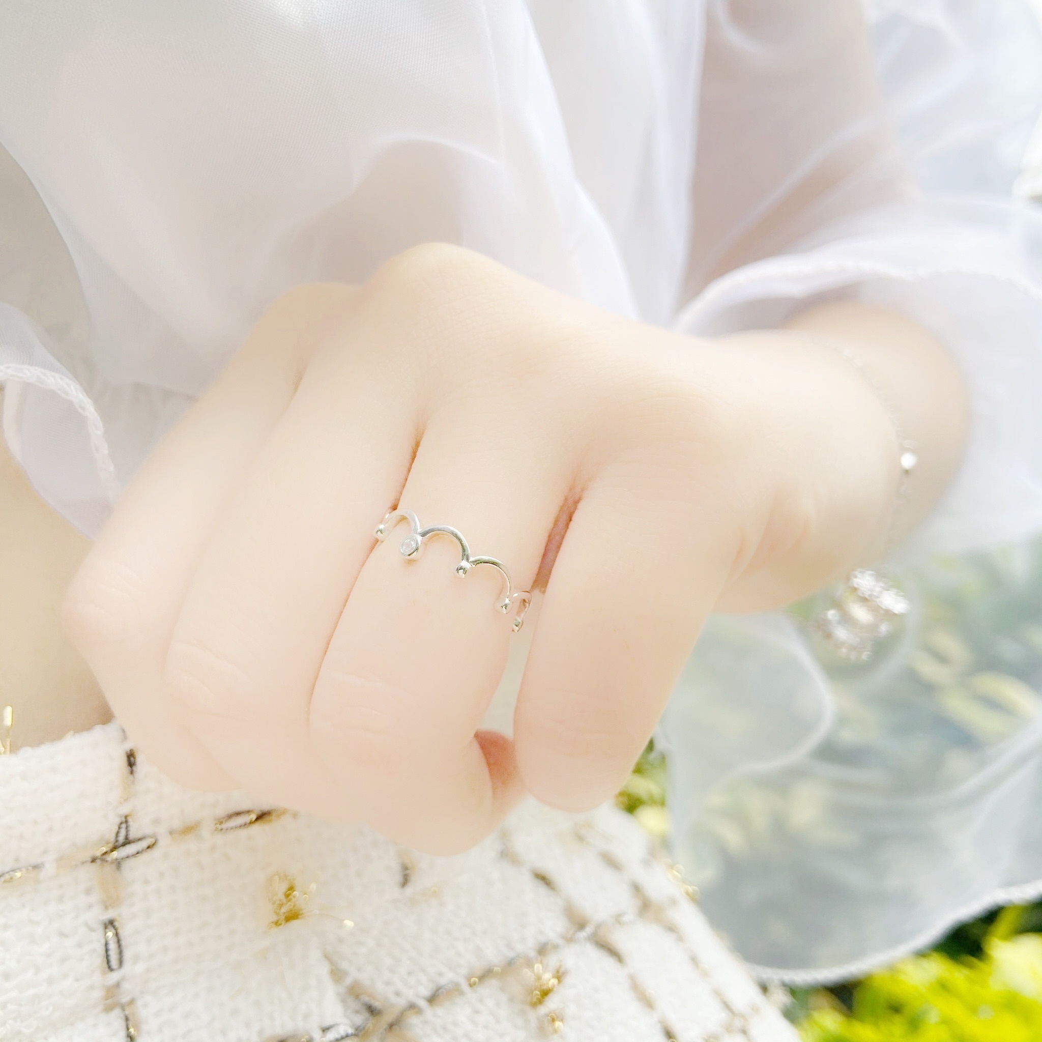 | 925純銀・ 白金 | 簡筆畫戒指  | RI0194 |