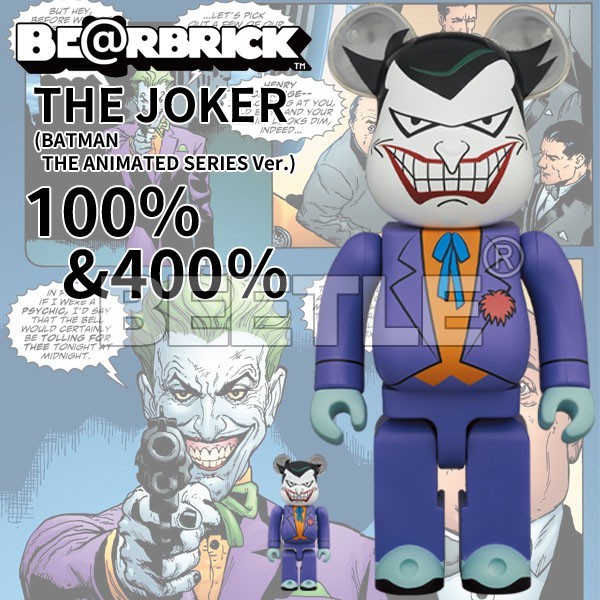 預購BEETLE BE@RBRICK BATMAN 蝙蝠俠THE JOKER 小丑漫畫版100 400