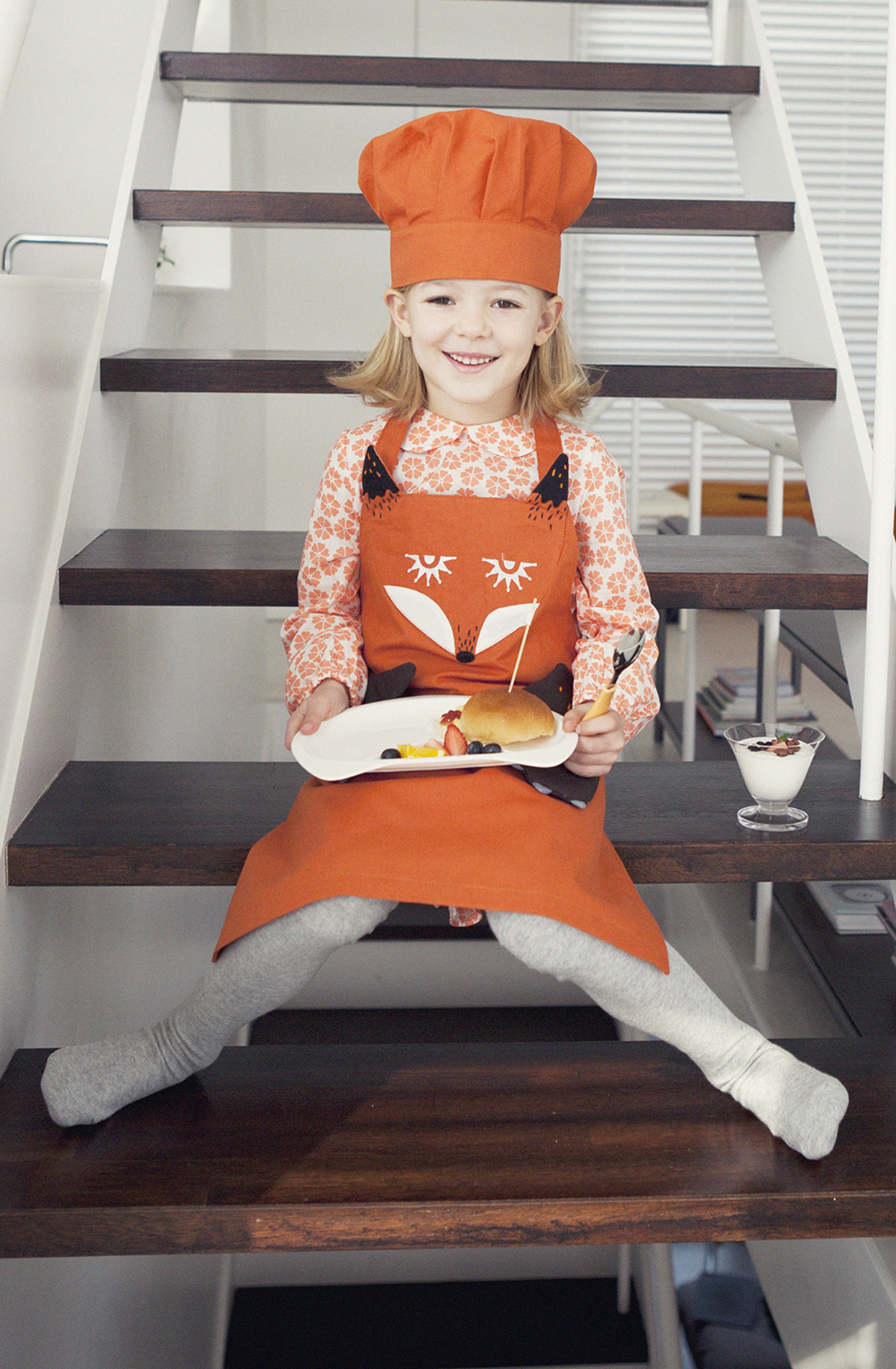 韓國KOOROOM 兒童圍裙-狐狸FoFo