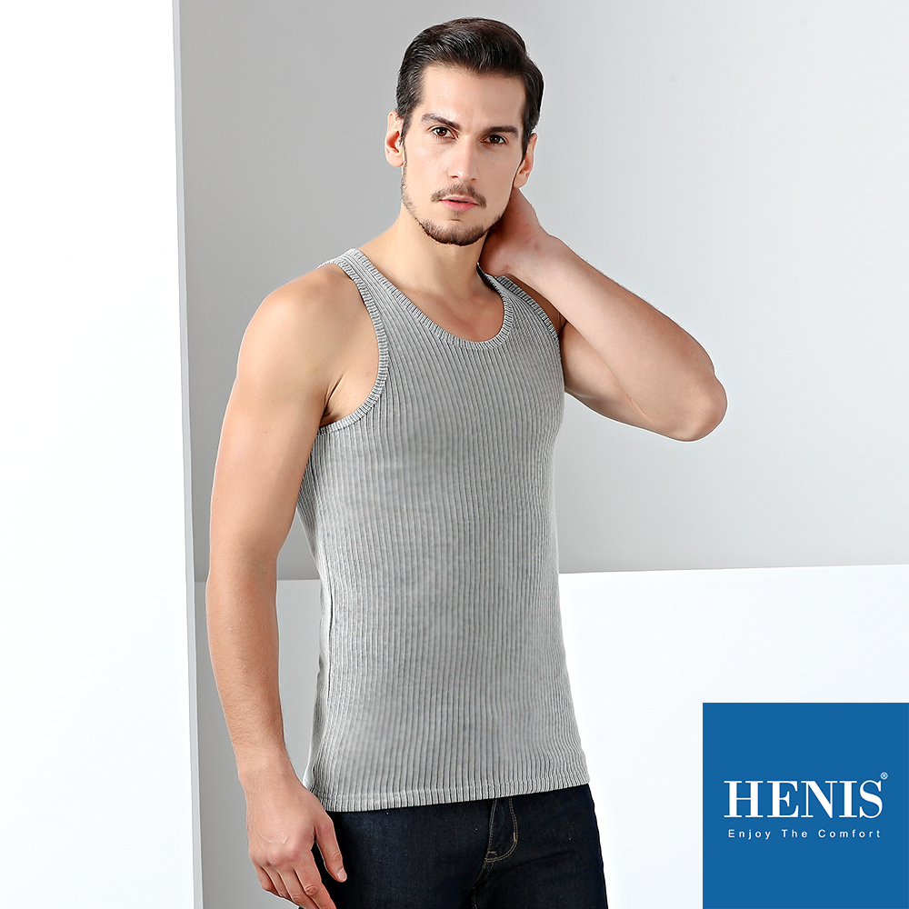 【HENIS】經典歐風 2x2立體螺紋細肩背心