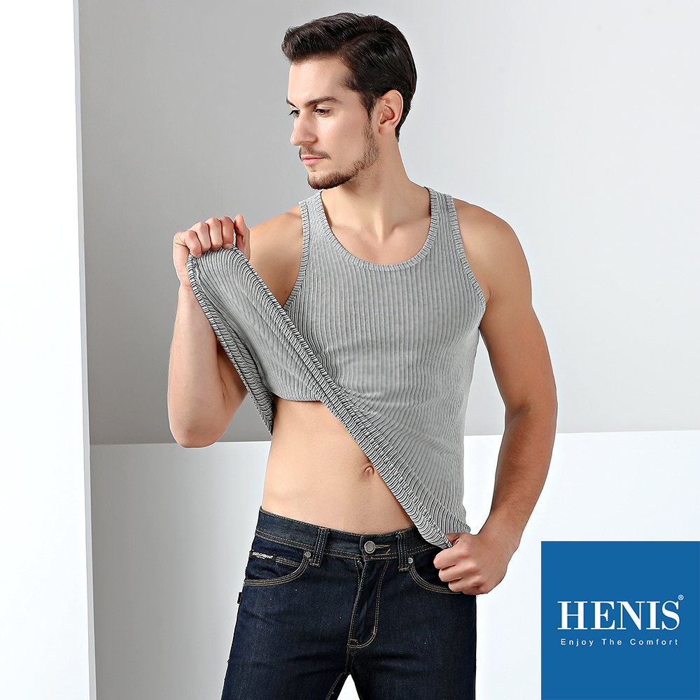 【HENIS】經典歐風 2x2立體螺紋細肩背心