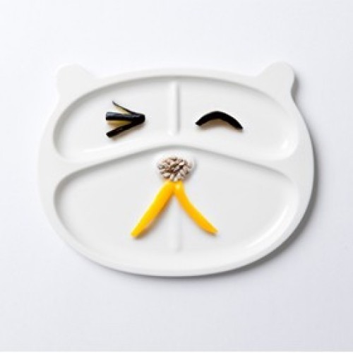 韓國KOOROOM 大熊熊餐盤(白)