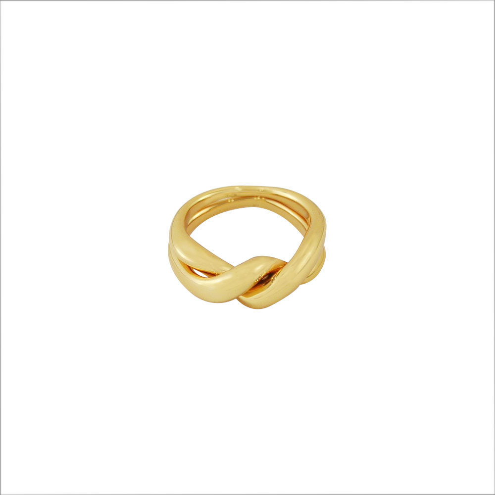 [黃銅]雙層扭轉戒指-金 / [Brass] Double Layer Twist Ring - Gold