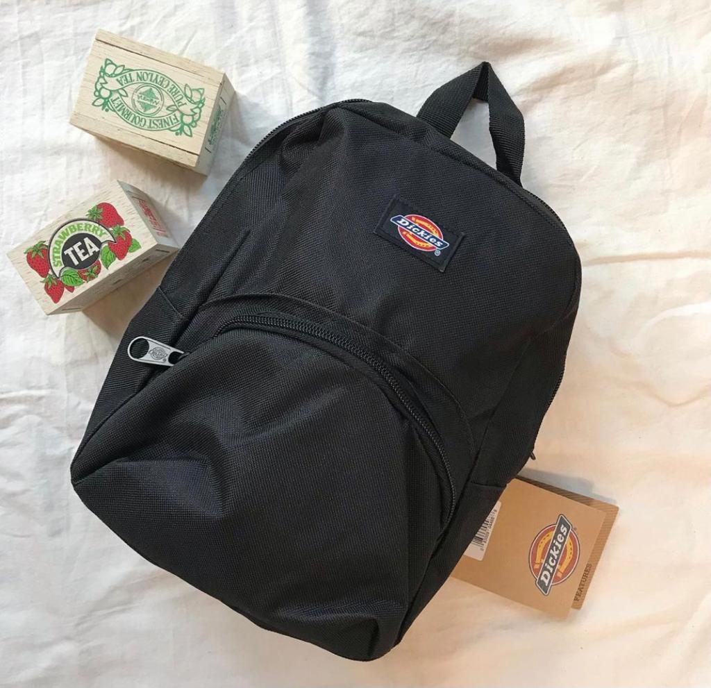 dickies black canvas mini backpack