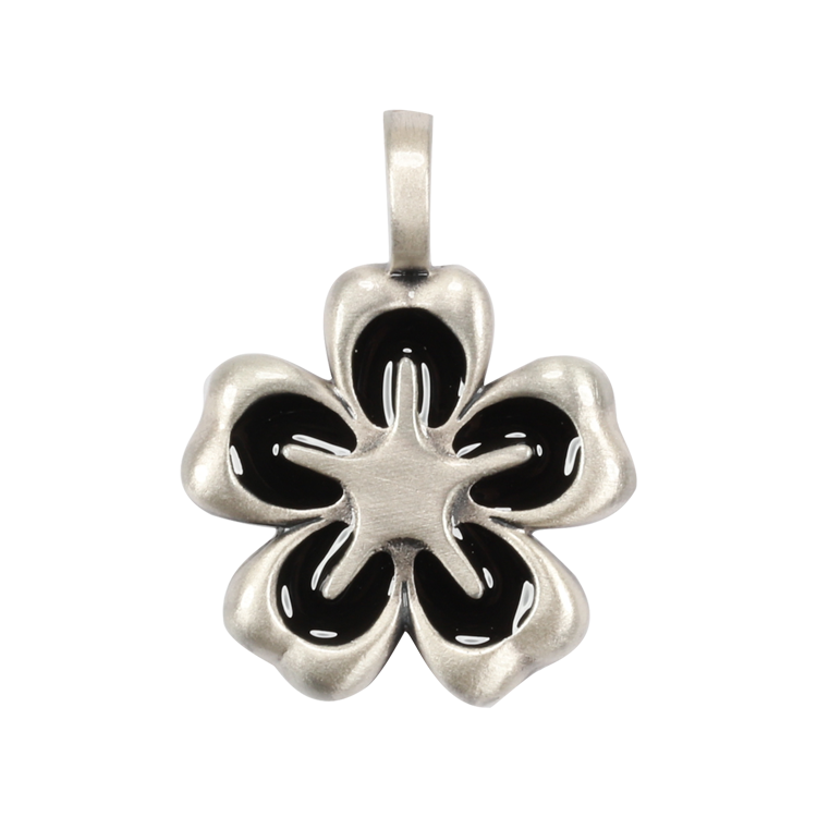 Bico吊墜，女士吊墜 荷花造型；純淨、美麗和樸素 不含鍊子（1682黑色）