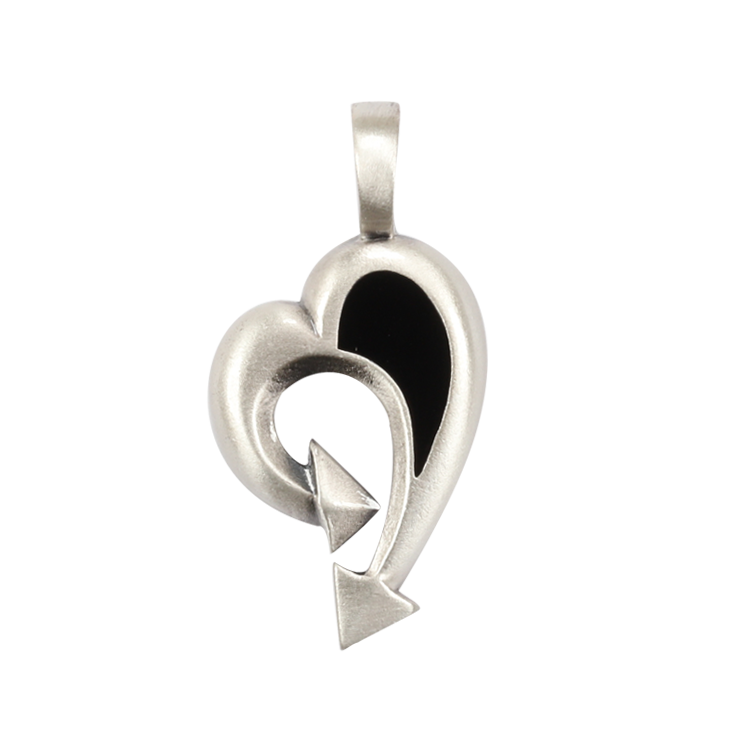 Bico吊墜，女士吊墜 心型箭頭；愛的進行式 不含鍊子（1684黑色）