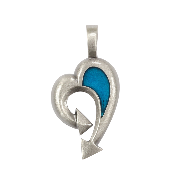 Bico吊墜，女士吊墜 心型箭頭；愛的進行式 不含鍊子（1684藍色）