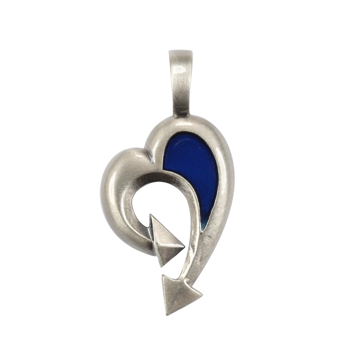 Bico吊墜，女士吊墜 心型箭頭；愛的進行式 不含鍊子（1684深藍）