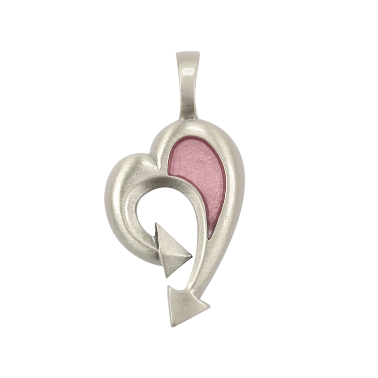 Bico吊墜，女士吊墜 心型箭頭；愛的進行式 不含鍊子（1684粉紅）