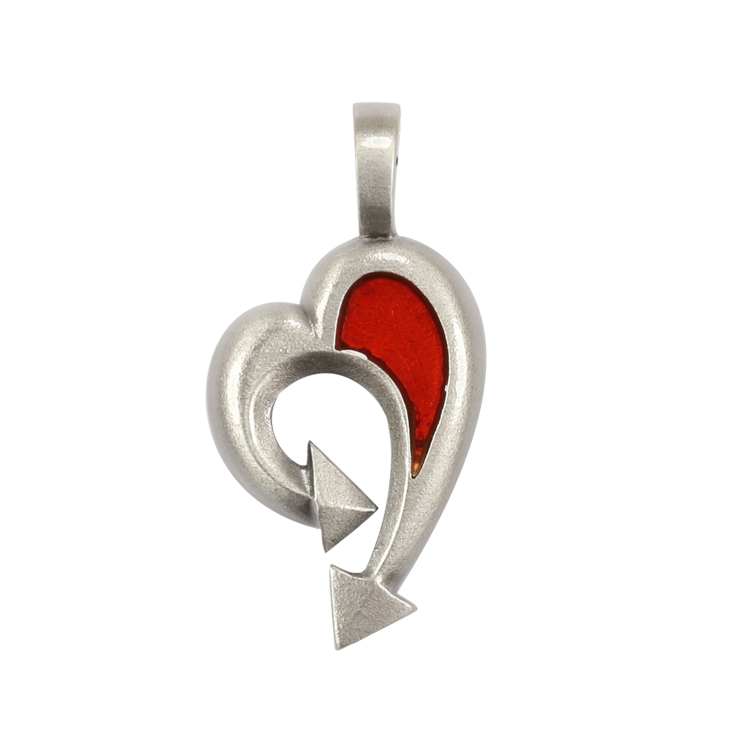 Bico吊墜，女士吊墜 心型箭頭；愛的進行式 不含鍊子（1684紅色）