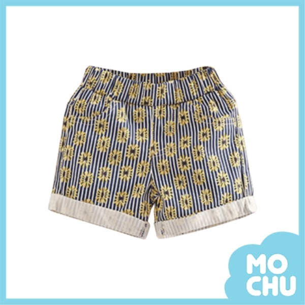 小黃花條紋短褲