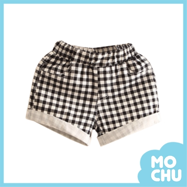 黑白格紋短褲