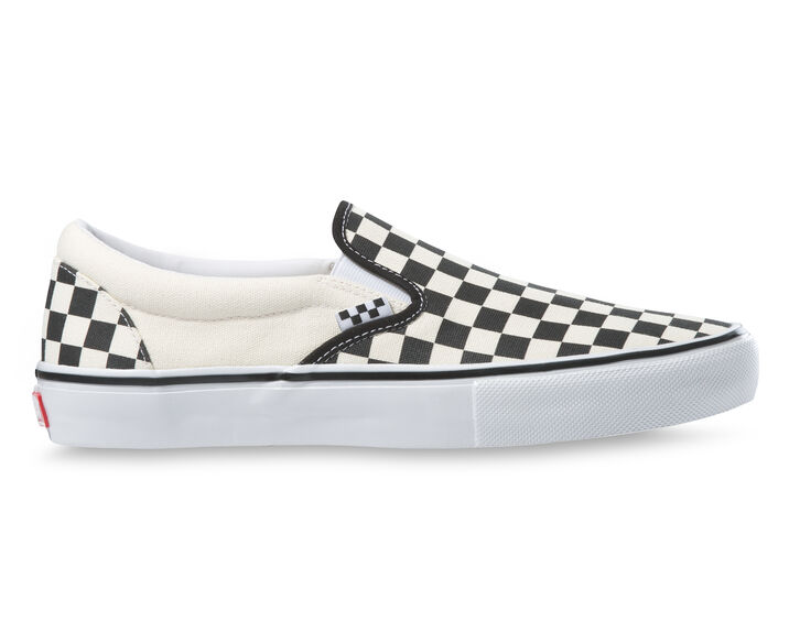 vans classic slip on checkerboard red blue & yellow skate shoes