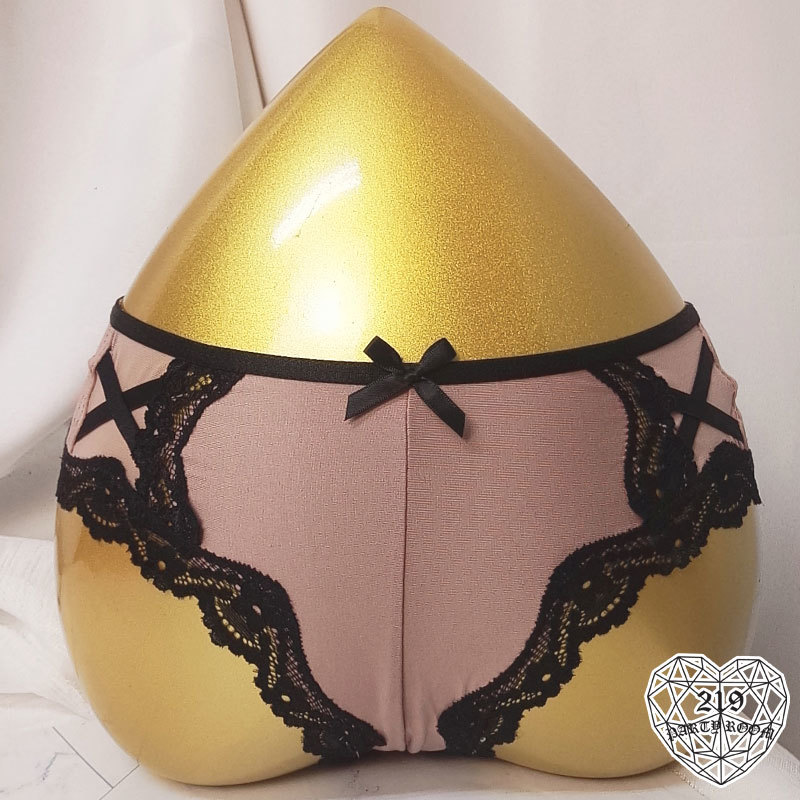 緞帶微透膚蕾絲花邊內褲