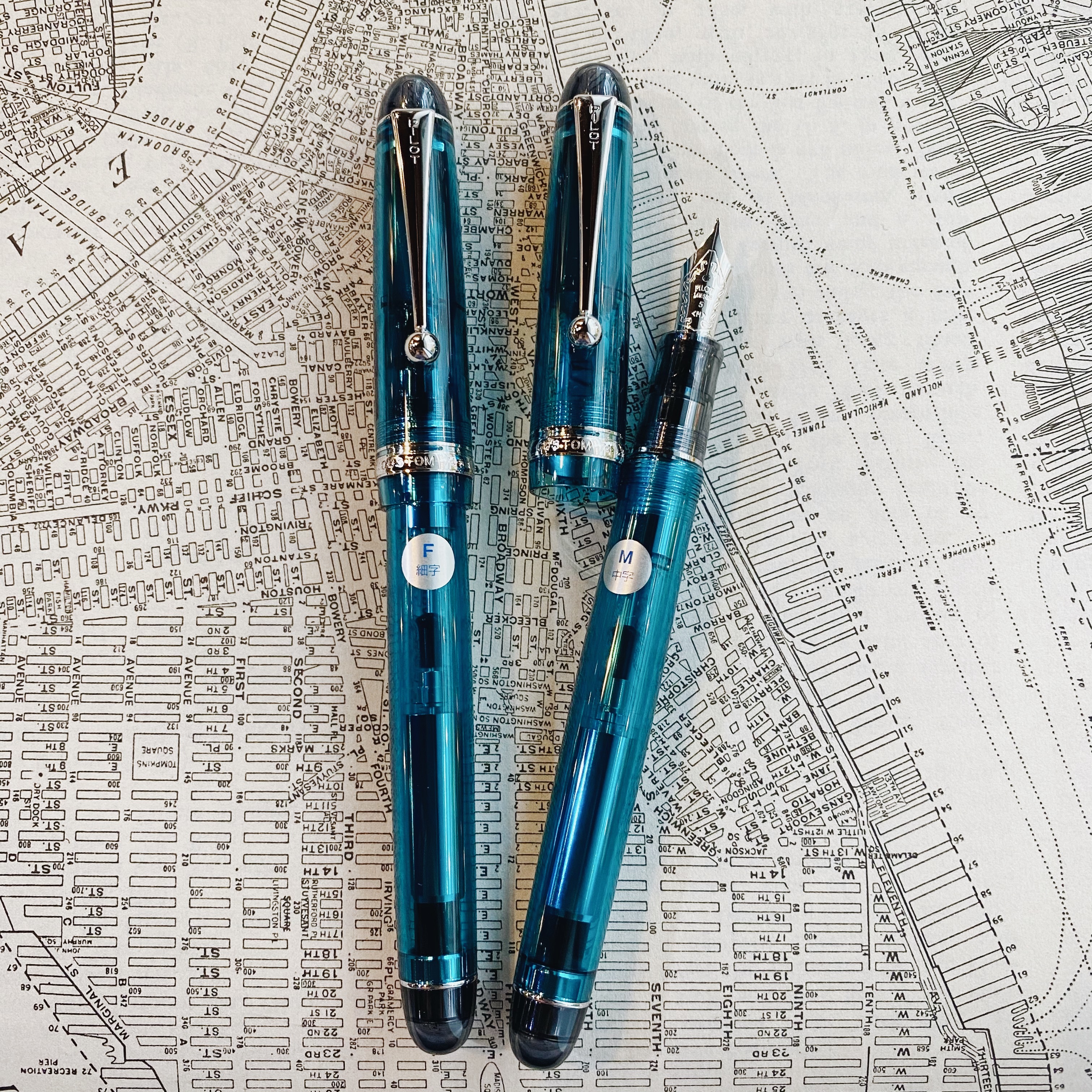 日本百樂 Custom 74 透藍桿銀夾