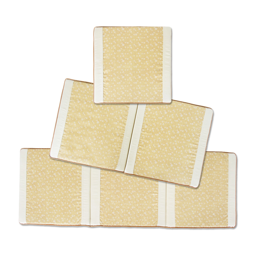 錦花記憶型1+2+3人坐墊_黃色