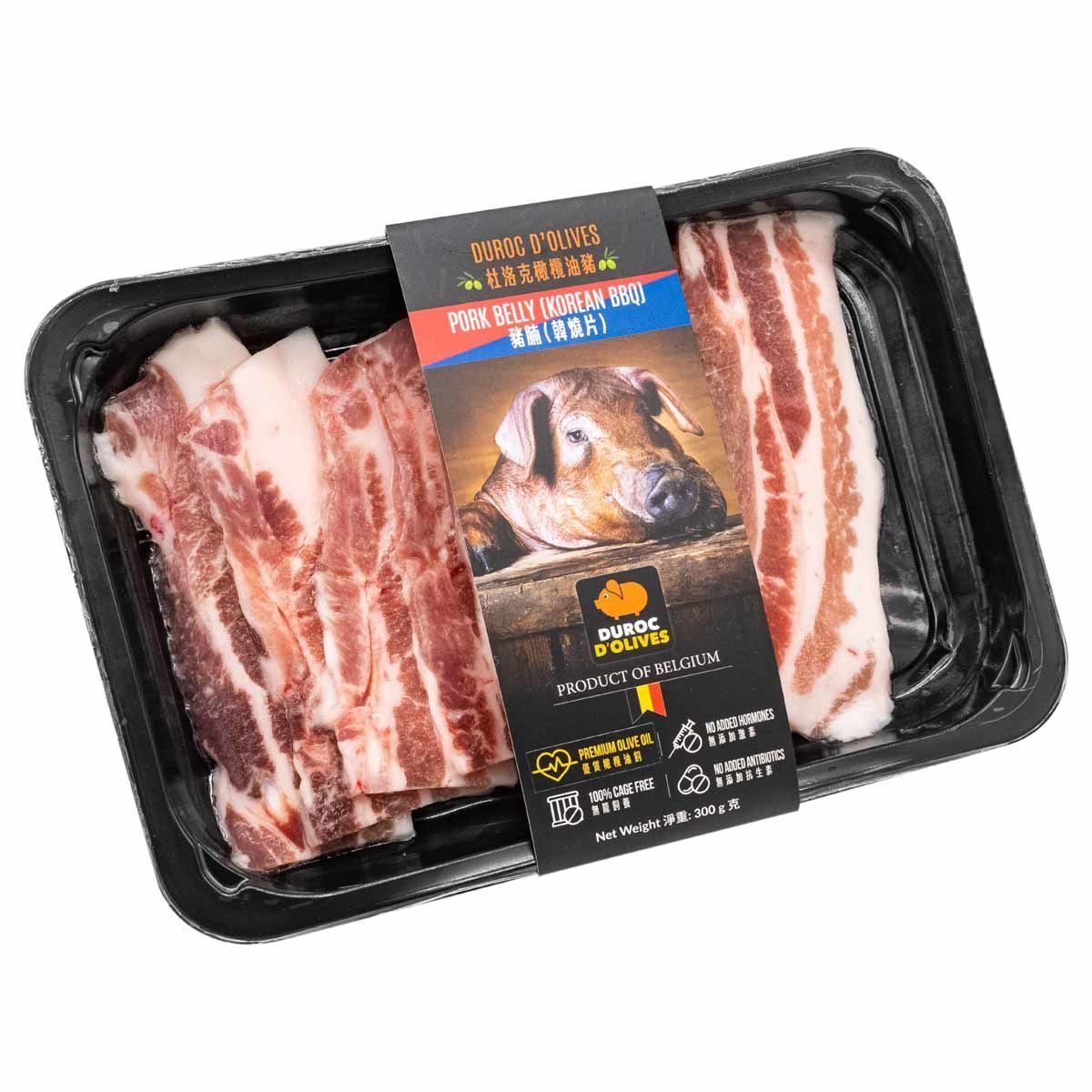 比利時杜洛克橄欖油豬腩 韓燒片 300g (急凍 -18°C)