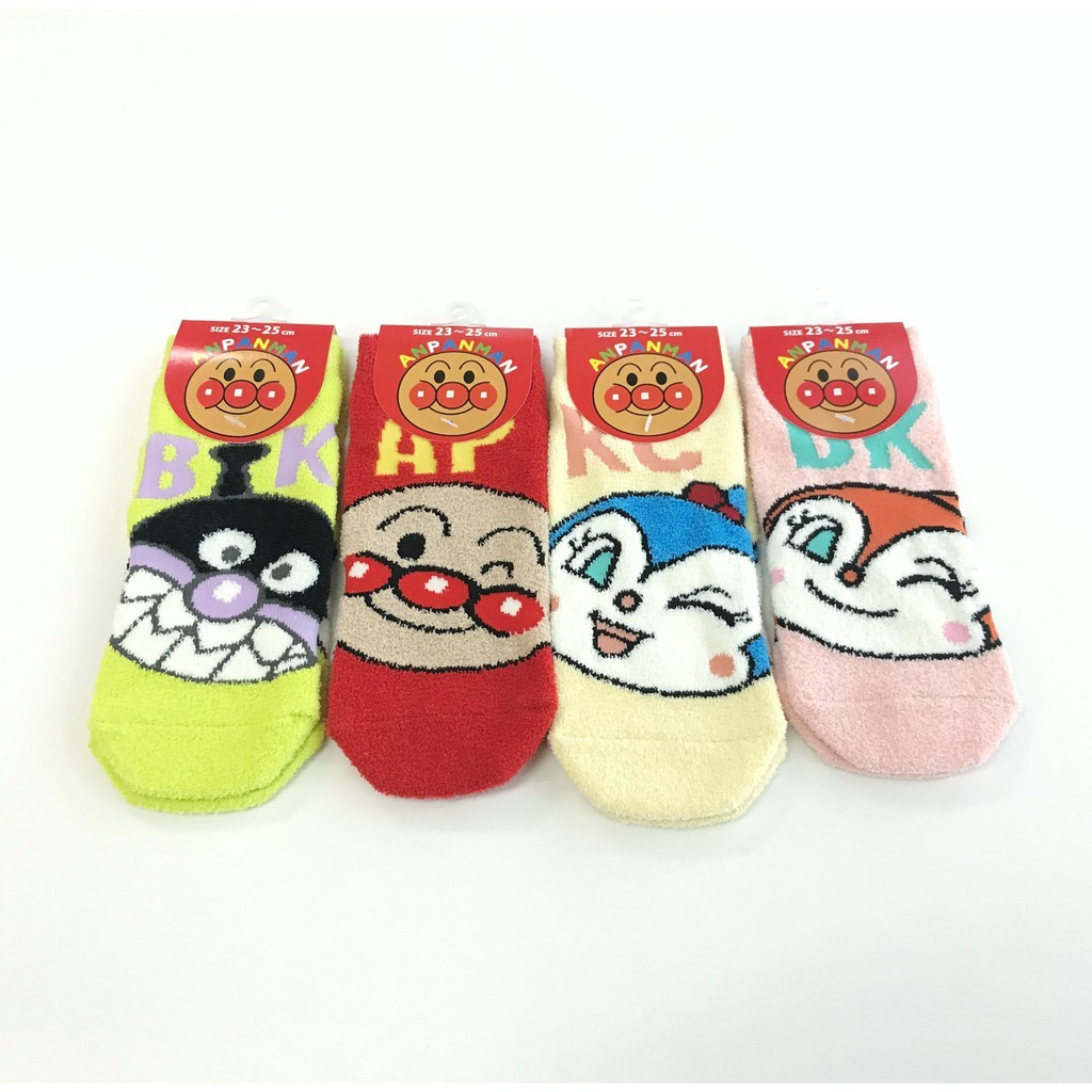 日本Anpanm麵包超人-細菌人 麵包超人 紅精靈 藍精靈 小病毒 短襪 女生尺碼 福助正貨 襪子