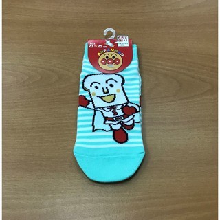 麵包超人-條紋短襪 女生尺碼 麵包超人 細菌人 紅精靈 藍精靈 吐司超人 小病毒 福助正貨