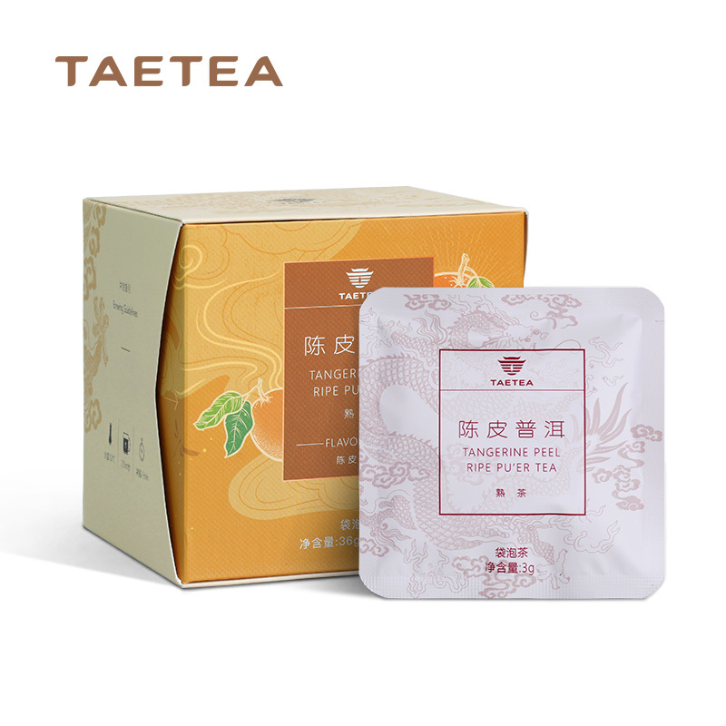 大益普洱熟茶陳皮普洱三角立體商務茶包36克/盒