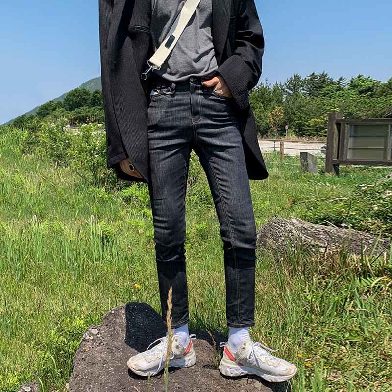 炭黑刷色修身牛仔長褲 / 2L / 不提供退換貨