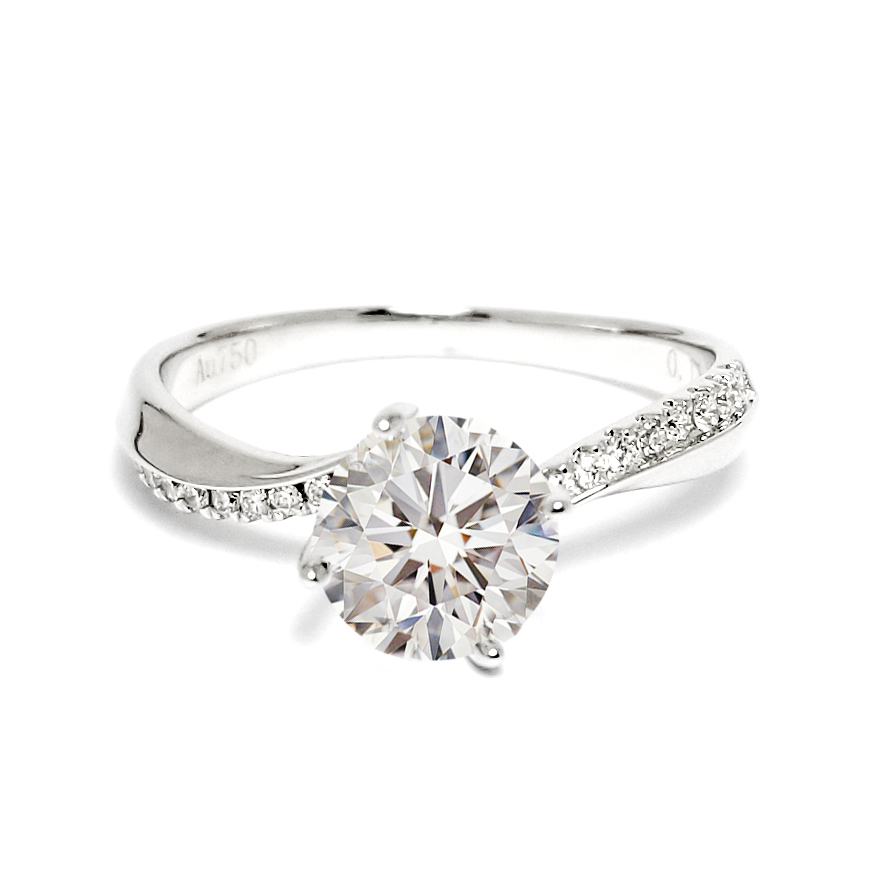 18K白金天然鑽石戒指托 (RS41HS00032RM)