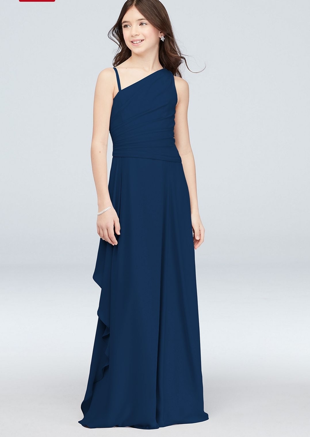 優雅斜肩女孩音樂表演禮服