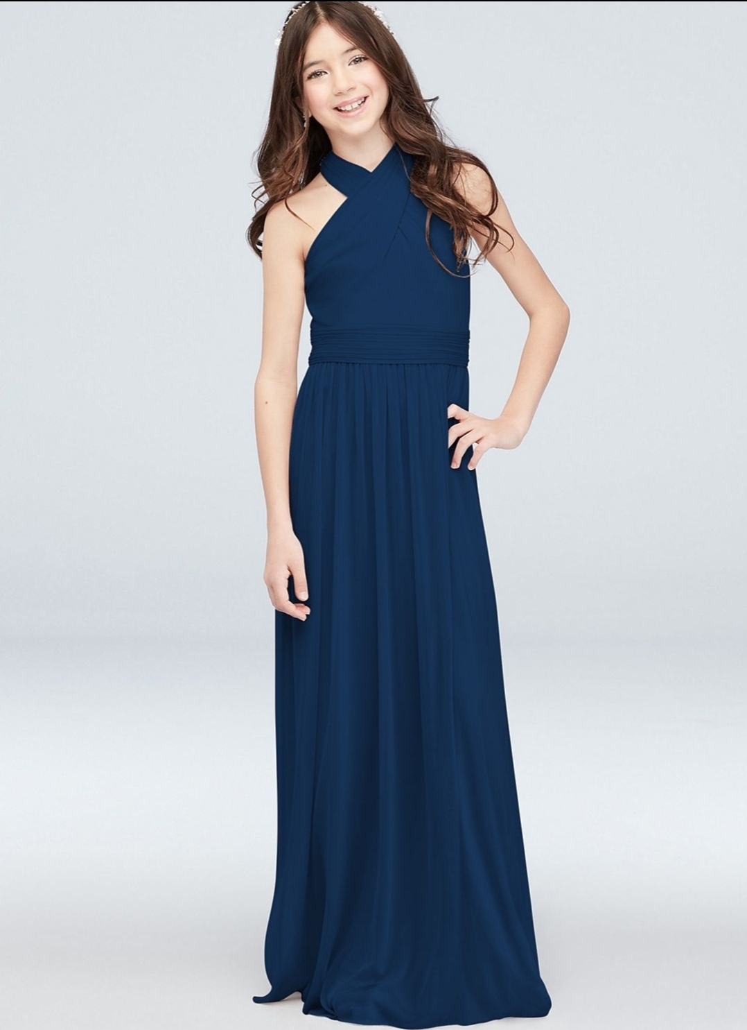 雪紡 - 交叉裸肩音樂表演禮服