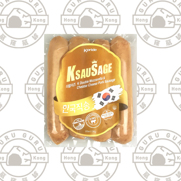 韓國Kpride 雙重芝士自然豬肉腸 240g（急凍-18度）黃