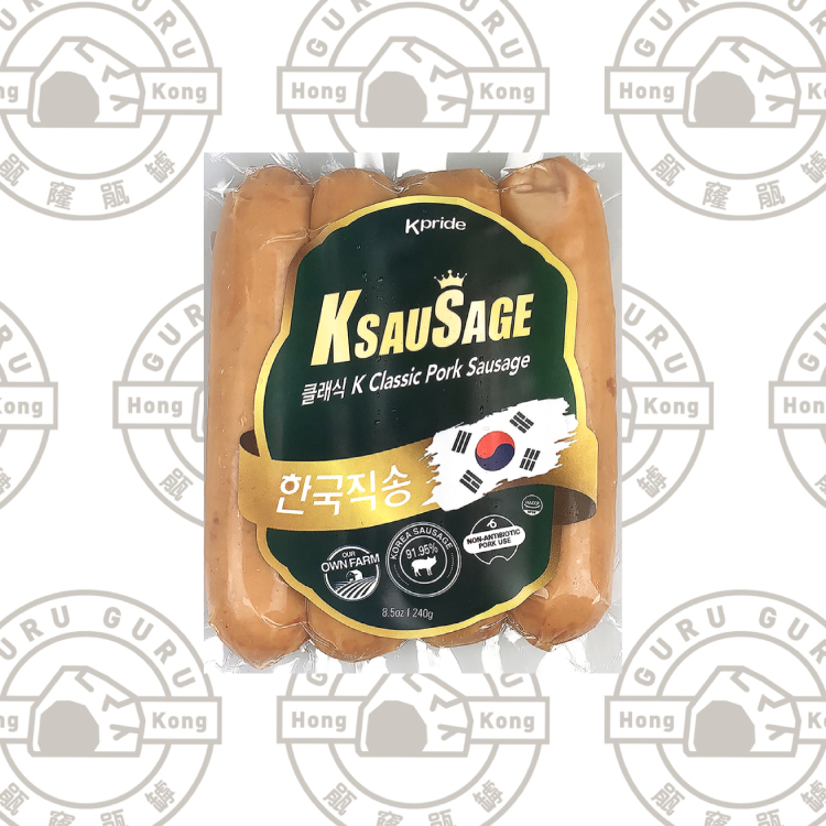 韓國Kpride 原味自然豬肉腸 240g（急凍-18度）綠