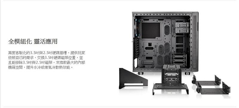 米特3C數位–TT 曜越 Suppressor F31 強化玻璃中直立式開窗機殼/CA-1E3-00M1WN-03