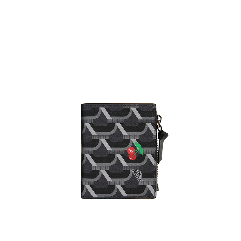 rosa.K MONOGRAM CC HALF WALLET SECRET BLACK