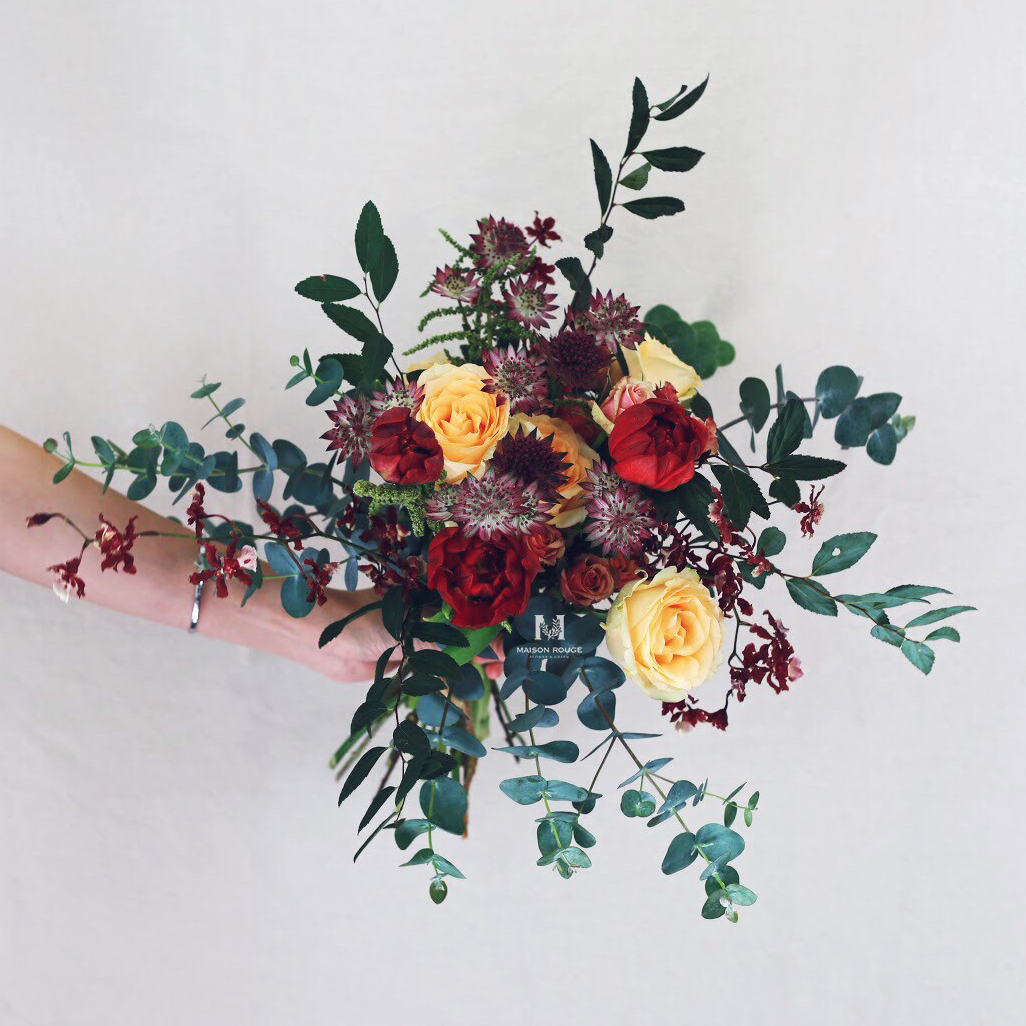 紅色系・歐式捧花