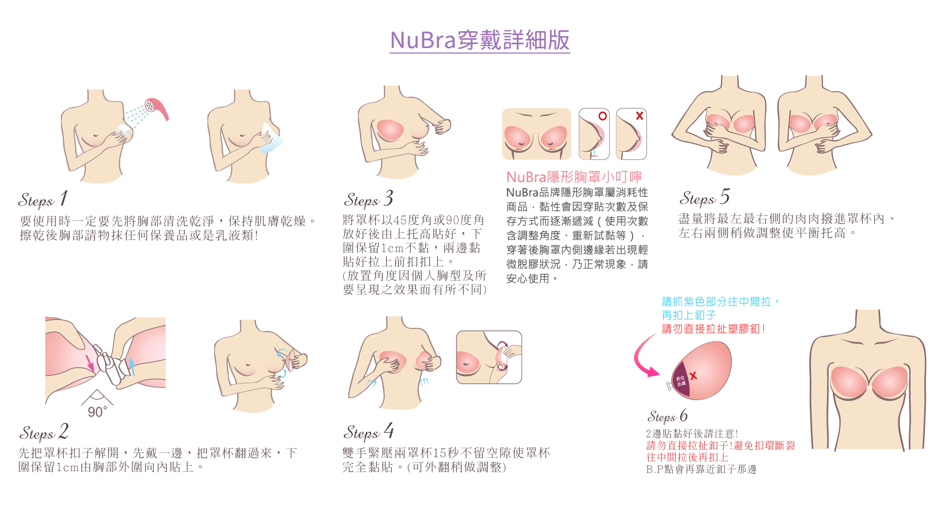 NUBRA隱形內衣穿戴方式