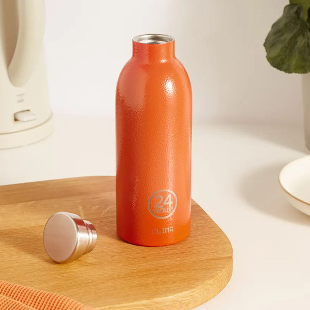 義大利 24Bottles 不鏽鋼雙層保溫瓶 500ml - 夕陽橘