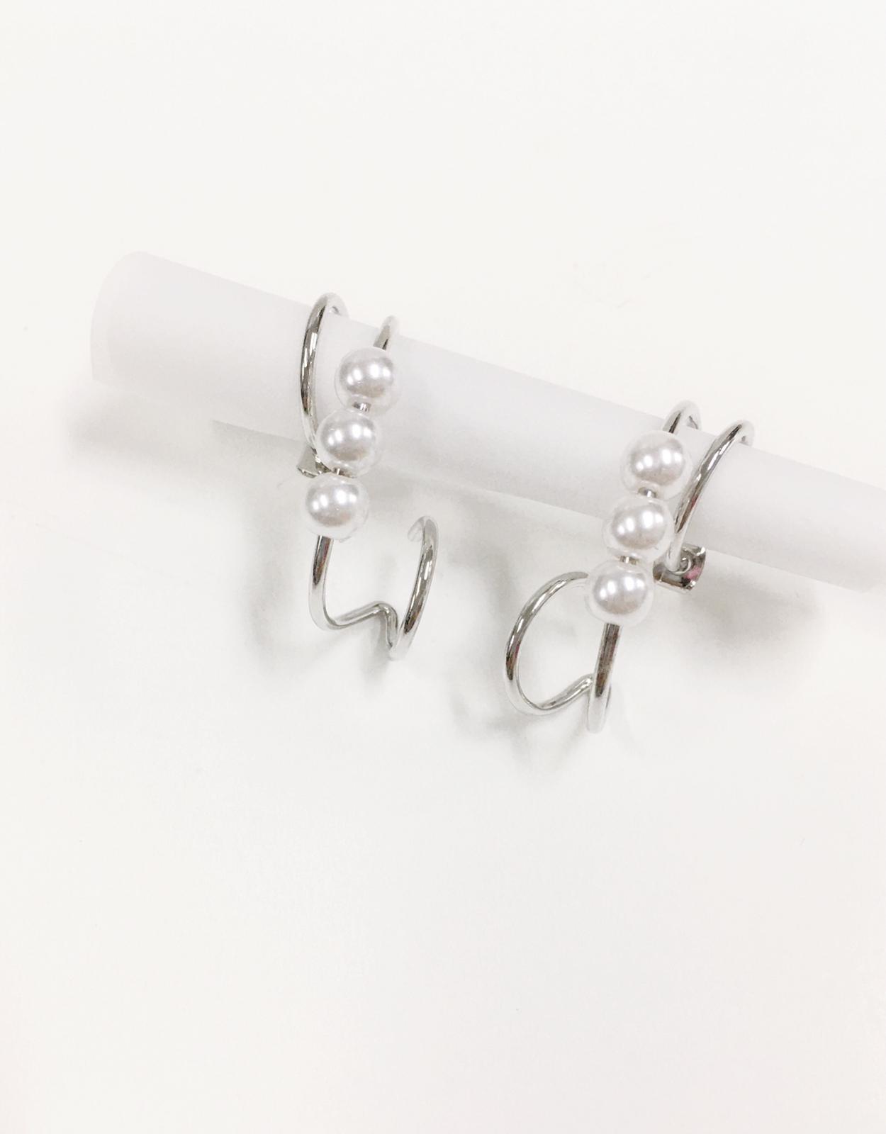 三粒珍珠配兩圈耳環 RE03