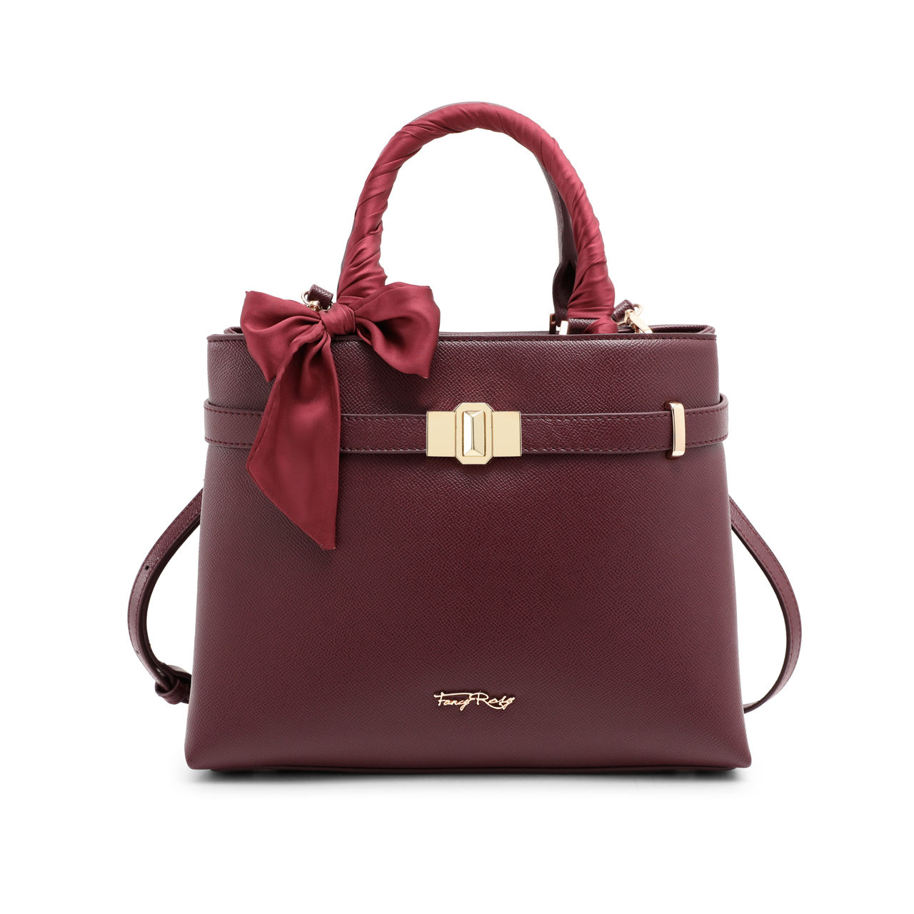 Fancy Bow Bow Top Handle Shoulder Bag with Scarf
