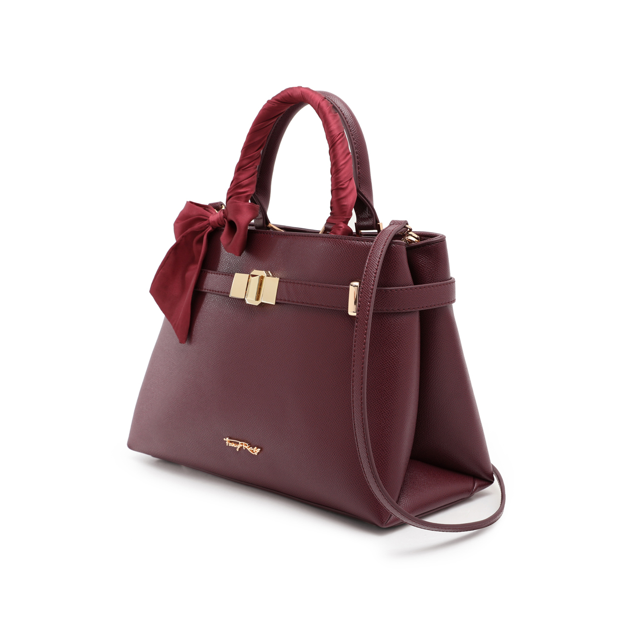 Fancy Bow Bow Top Handle Shoulder Bag with Scarf