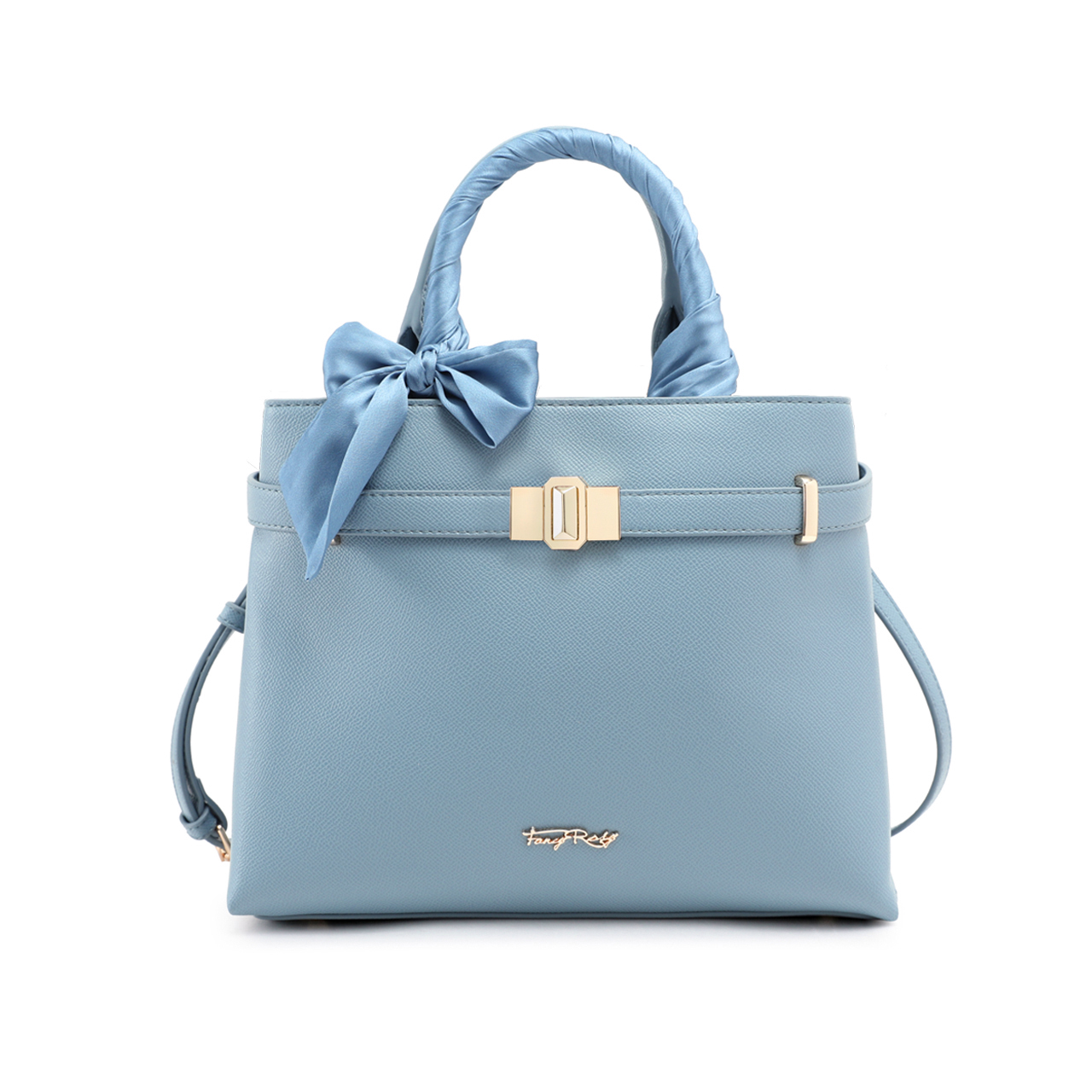 Fancy Bow Bow Top Handle Shoulder Bag with Scarf