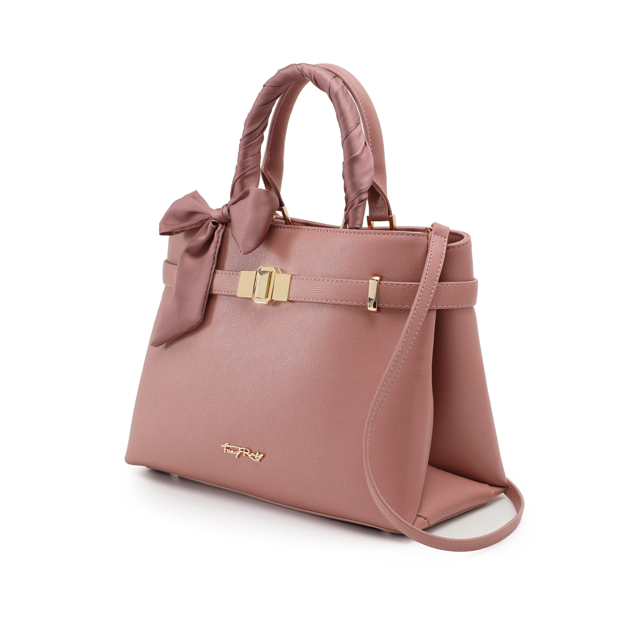 Fancy Bow Bow Top Handle Shoulder Bag with Scarf