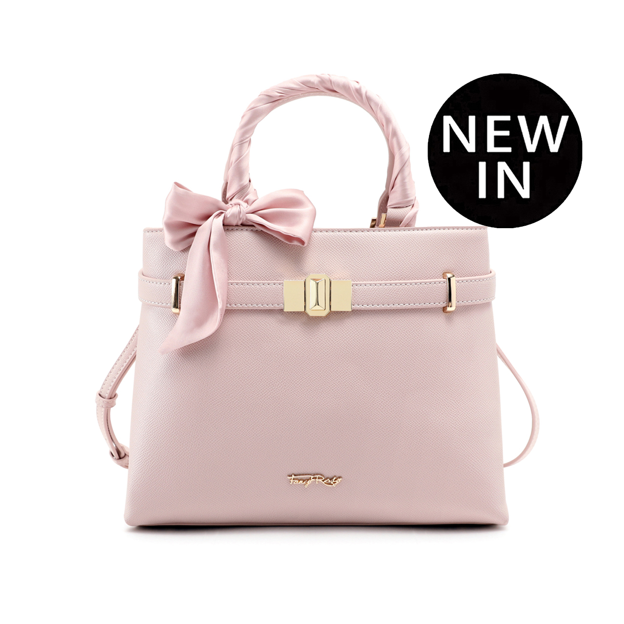 Fancy Bow Bow Top Handle Shoulder Bag with Scarf