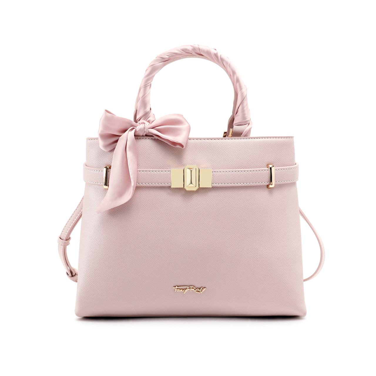 Fancy Bow Bow Top Handle Shoulder Bag with Scarf