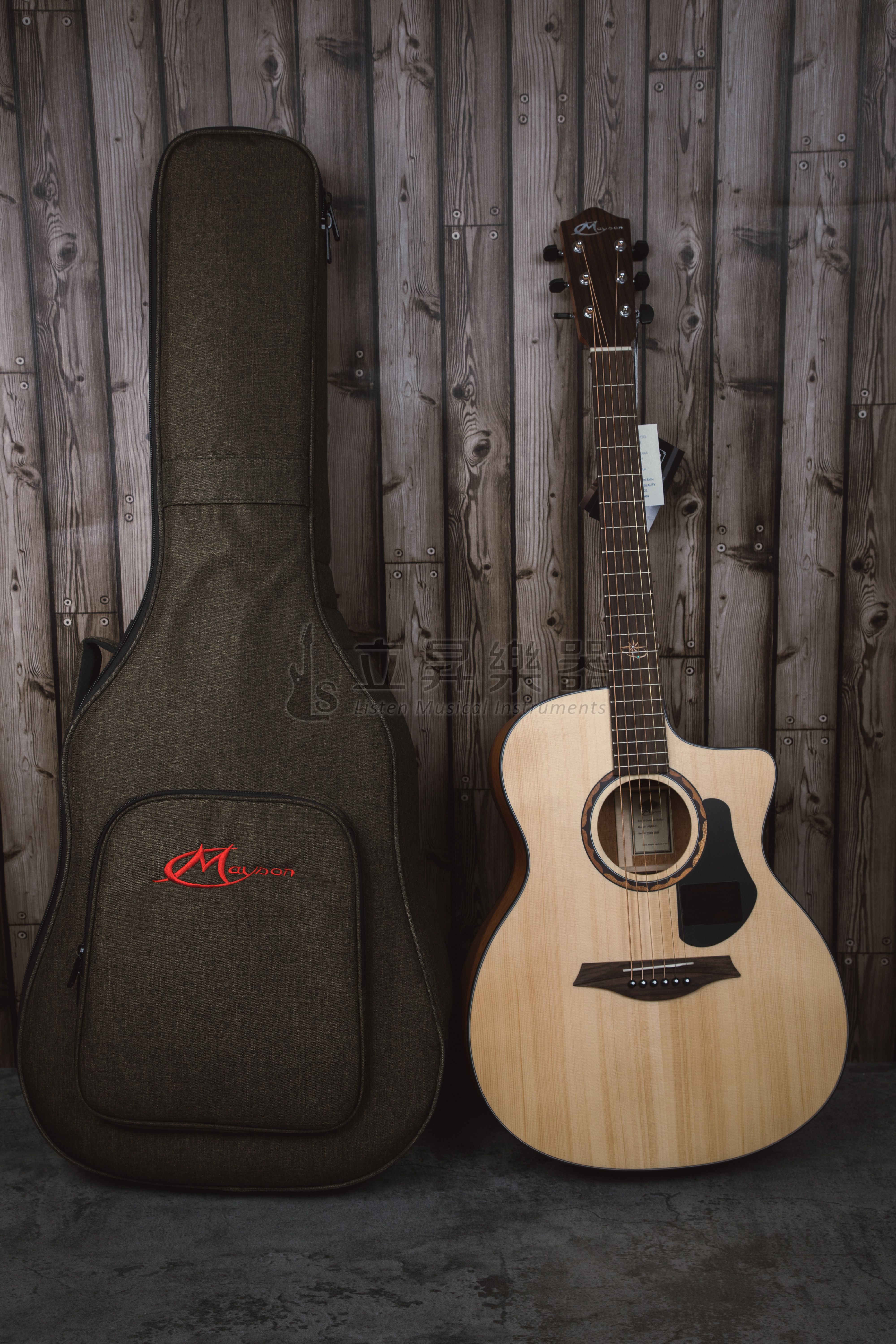 Mayson ALPHA 3 英格曼雲杉木 新款亮面漆 OM桶缺角 面單板木吉他 (附原廠厚袋、配件包)
