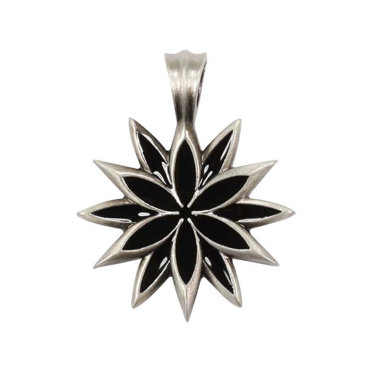 Bico吊墜，女士吊墜 紫丁香花；光彩照人的生活 不含鍊子（1693黑色）