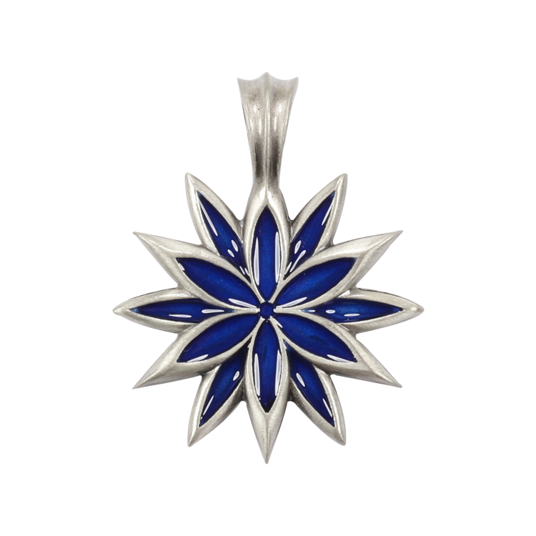 Bico吊墜，女士吊墜 紫丁香花；光彩照人的生活 不含鍊子（1693深藍）